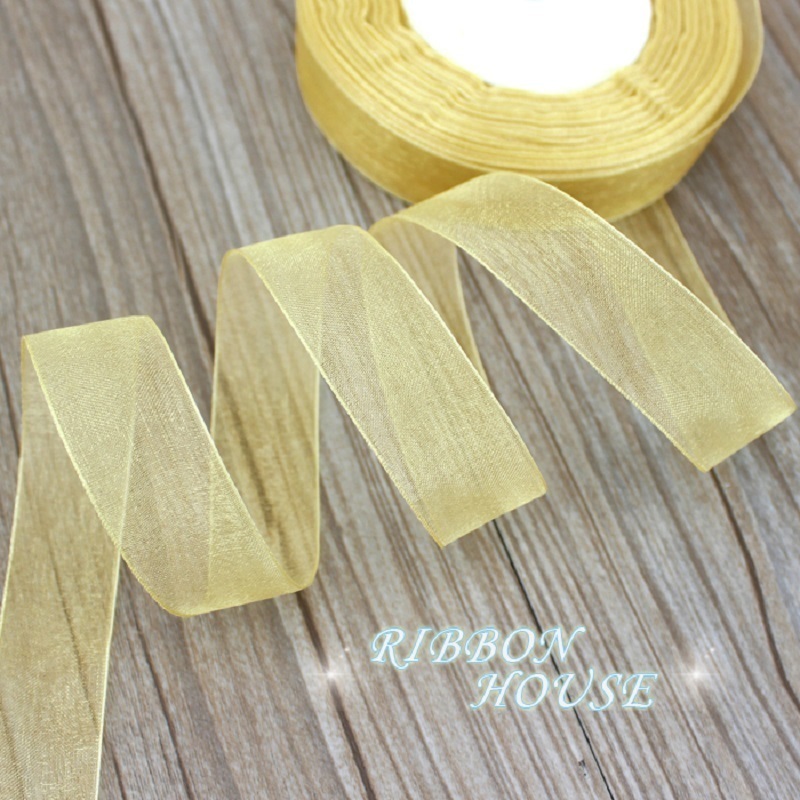 Velvet Ribbon Roll - (50 yard/rulo) 3/4 ''(20mm) Soluk Altın