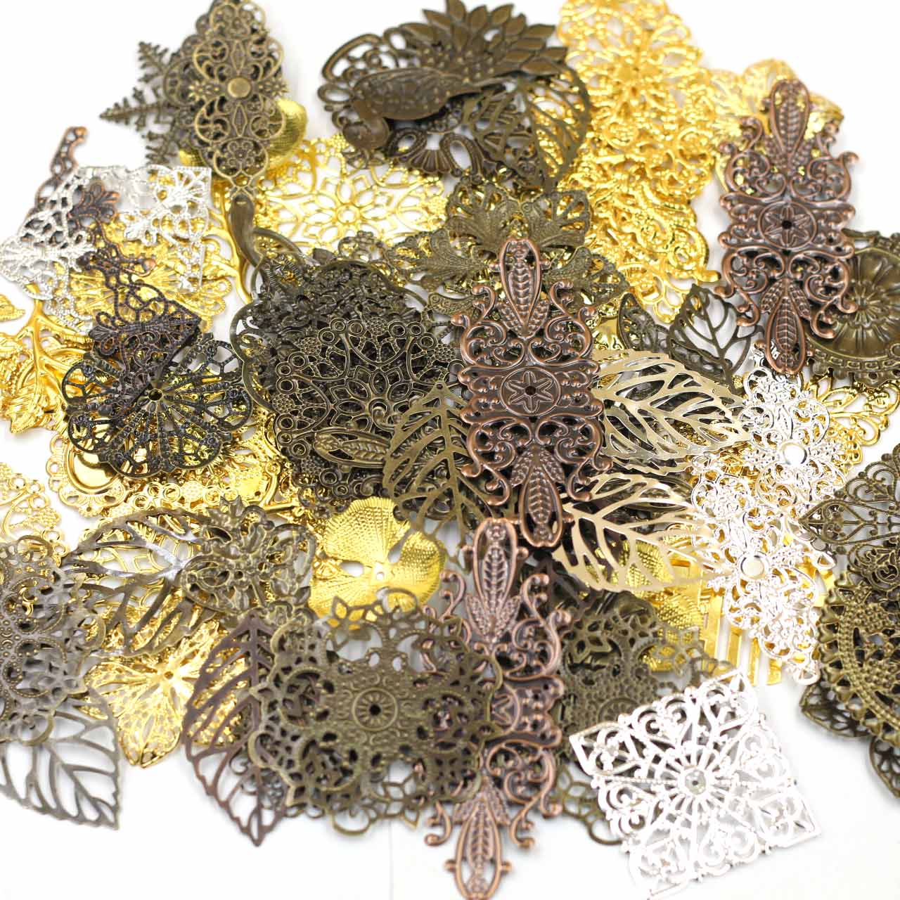 Craft Embellishment - Bezemeler Konnektörler Rastgele Karışık Üçgen Çiçek