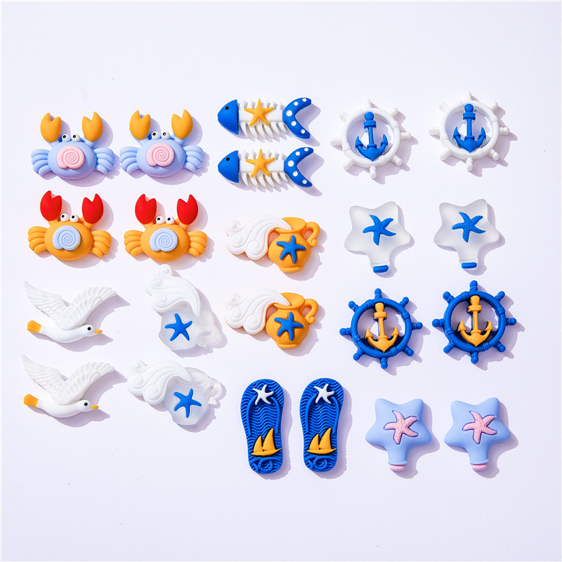 Christmas Craft Embellishment - 10 adet deniz plaj tarzı yengeç