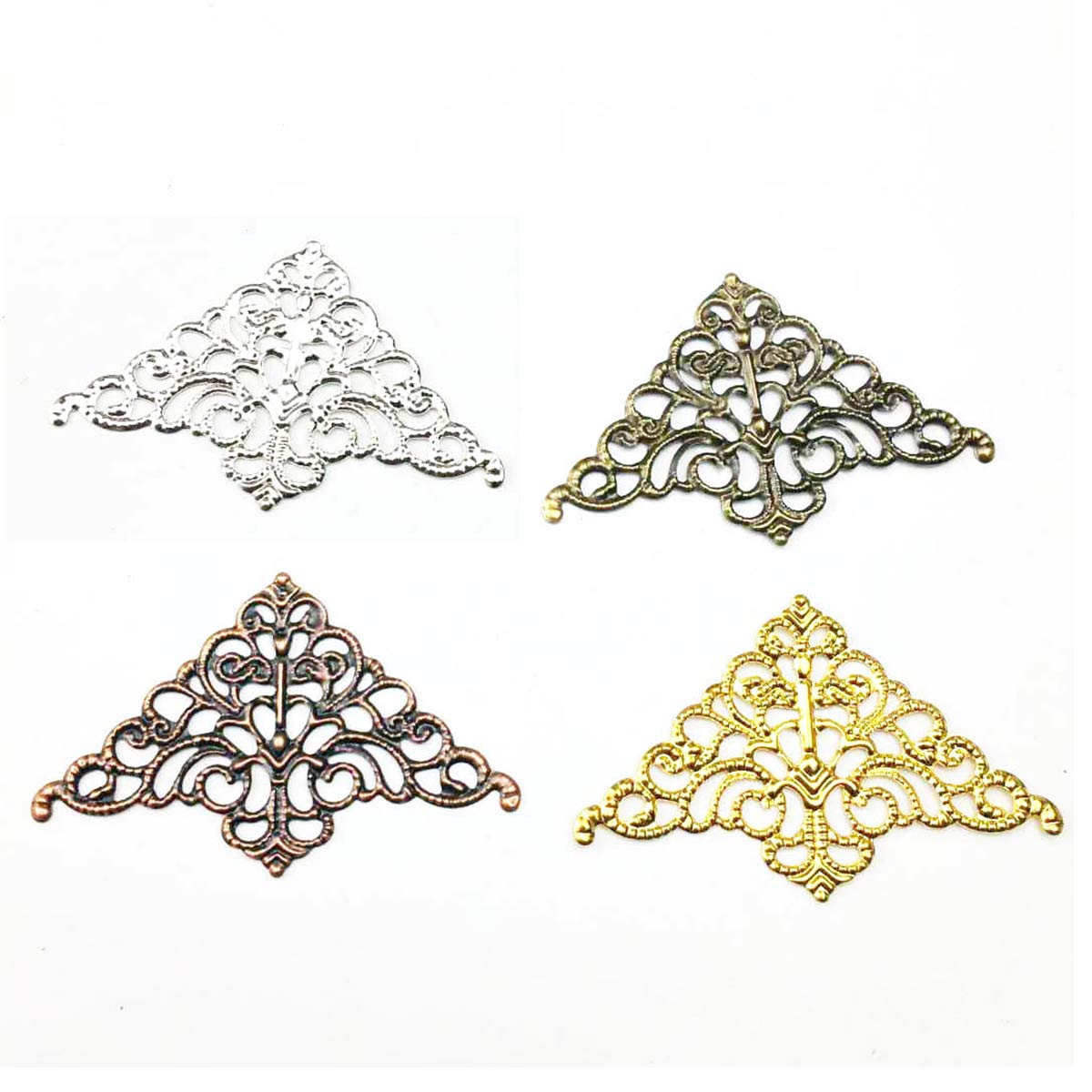 Craft Embellishment - 200 adet içi boş konnektör üçgen