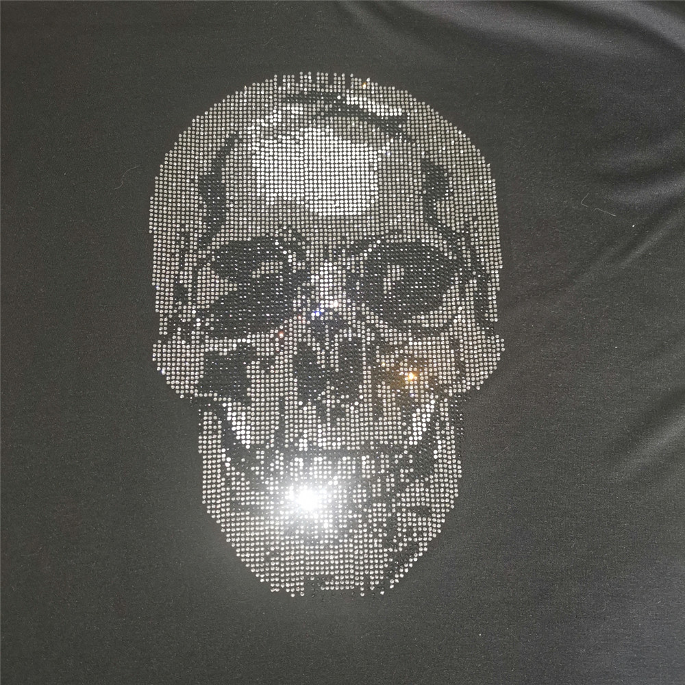 Hotfix Rhinestone Sheet - Kafatası yama, giyim için transferler demir,