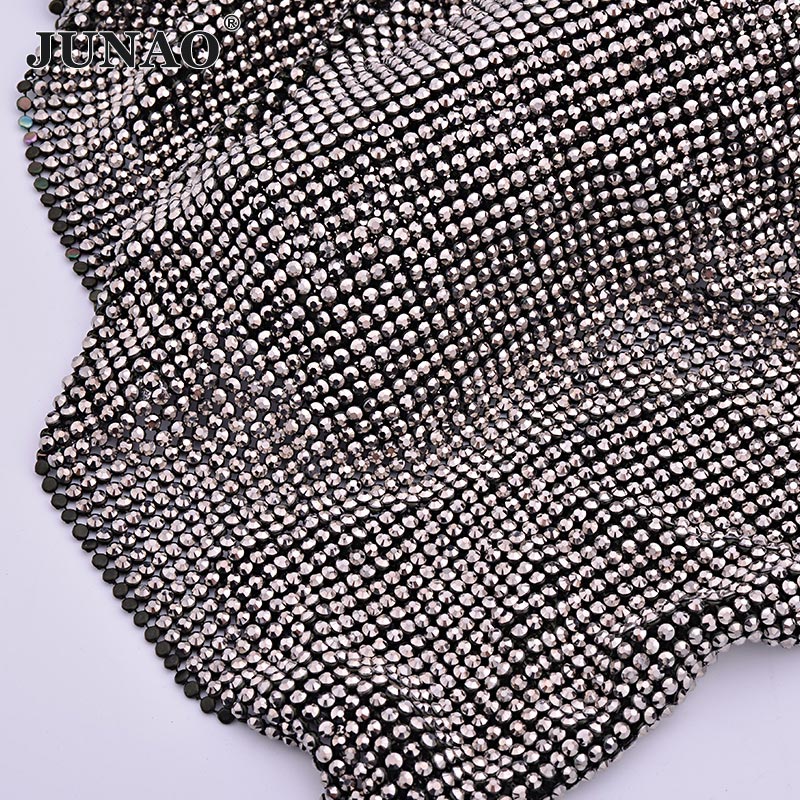 JUNAO 45*120cm siyah altın kri - Hotfix Rhinestone Sheet incelemesi ve fiyatı