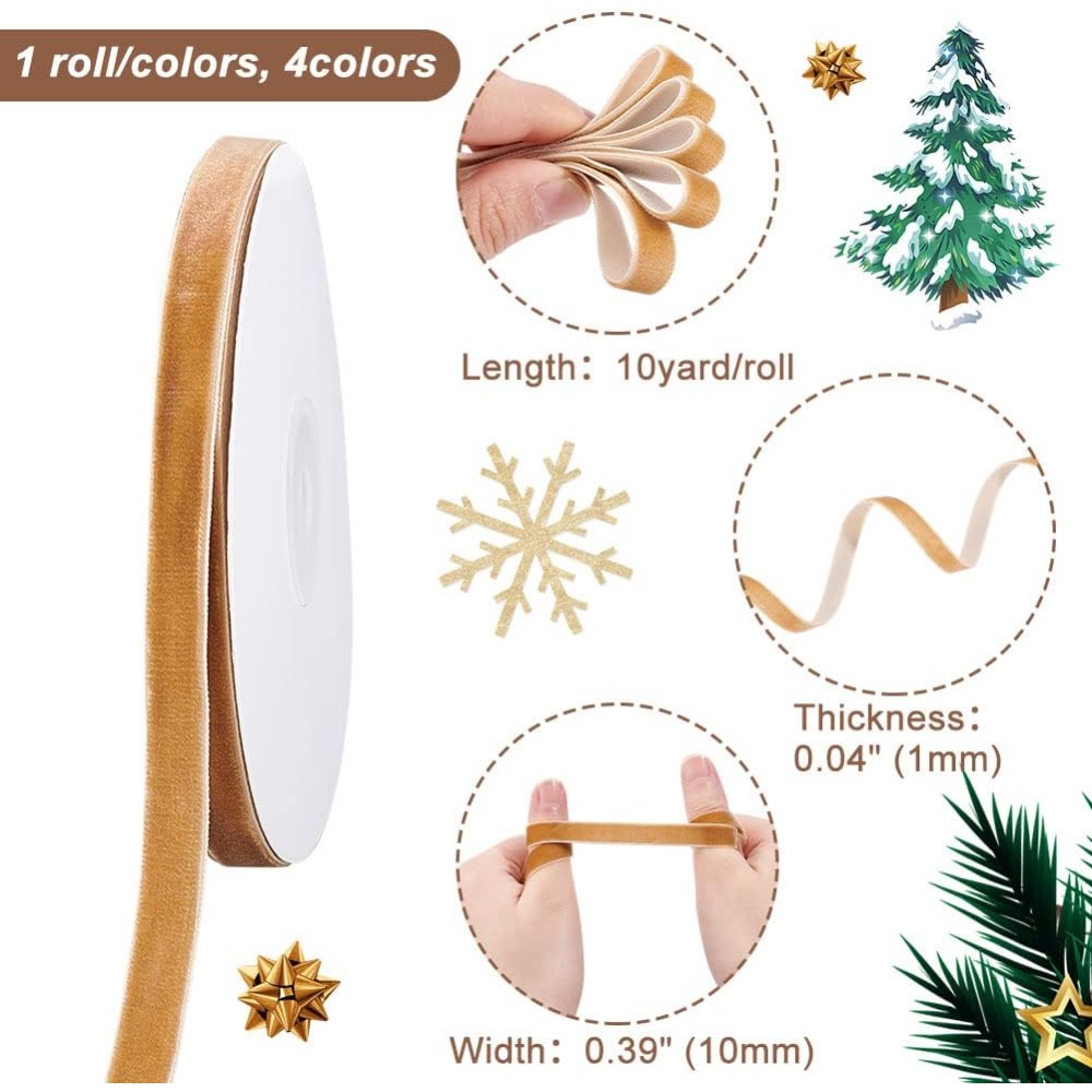 4 Rulo 4 Renk Tek Taraflı Kadi - Velvet Ribbon Roll incelemesi ve fiyatı