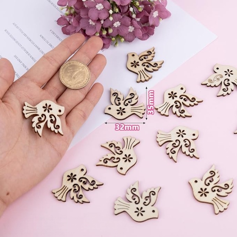 50 adet İşlenmemiş Ahşap Barış - Embellish Craft incelemesi ve fiyatı